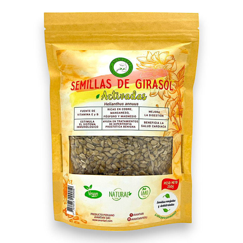 SEMILLA DE GIRASOL ACTIVADO 250 G - AVANTARI