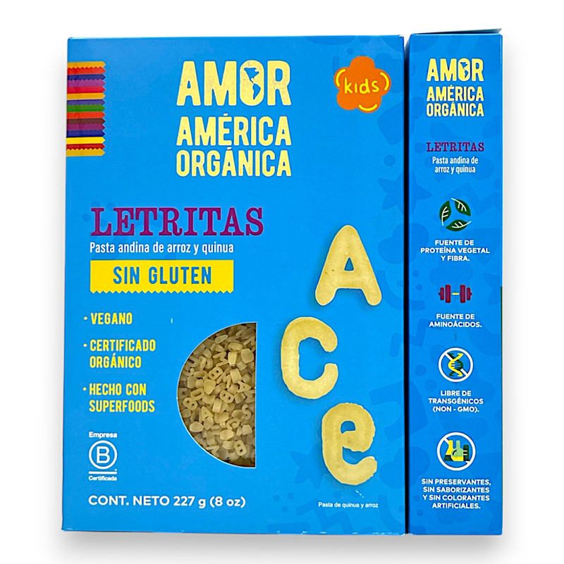 LETRITAS PASTA ANDINA ARROZ Y QUINUA 227G - AMER. ORG.