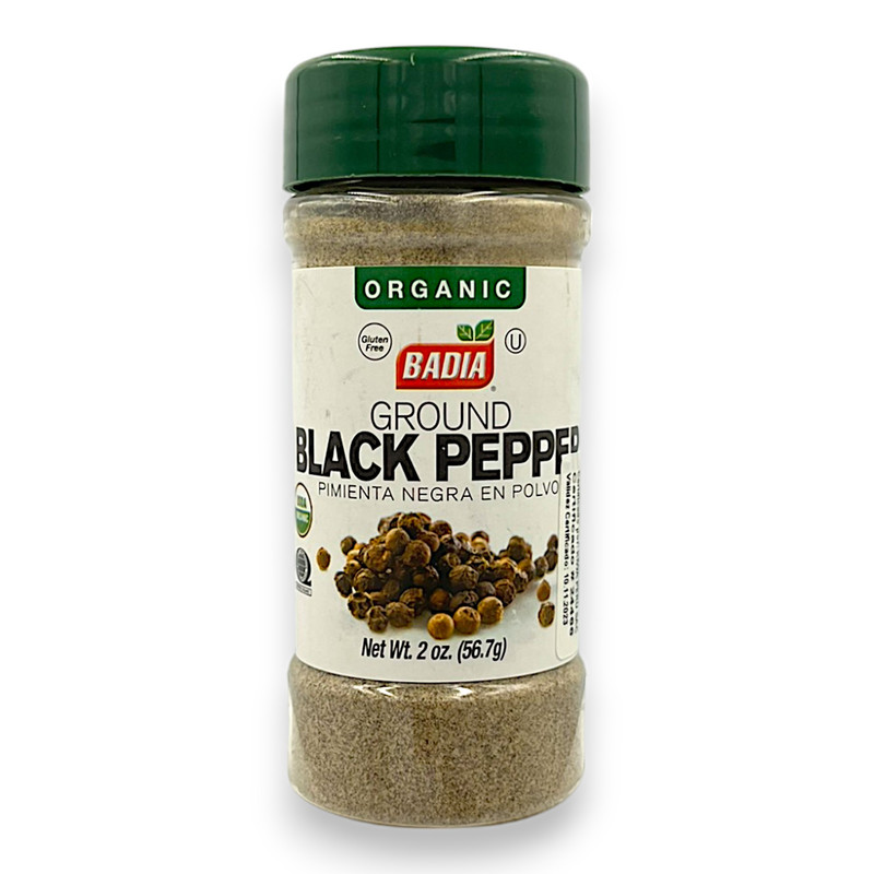 PIMIENTA NEGRA MOLIDA ORGANICA (BLACK PEPPER) 2 OZ -BADIA