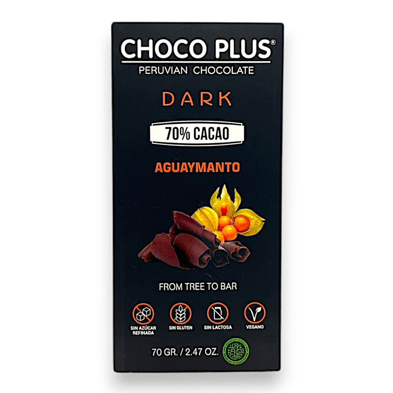 CHOCOLATE 70% AGUAYMANTO 70G - CHOCO PLUS