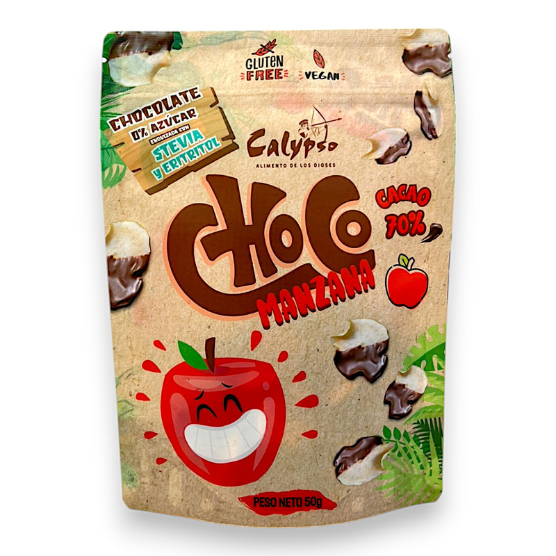 CHOCOMANZANA 70% STEVIA Y ERITRITOL 50G - CALYPSO