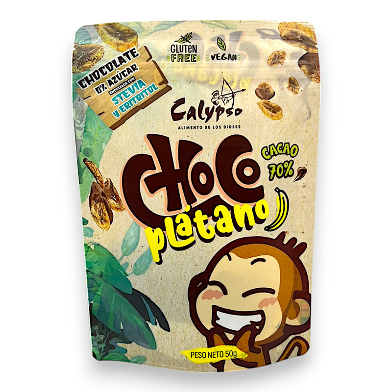 CHOCOPLATANO 70% STEVIA Y ERITRITOL 50G - CALYPSO
