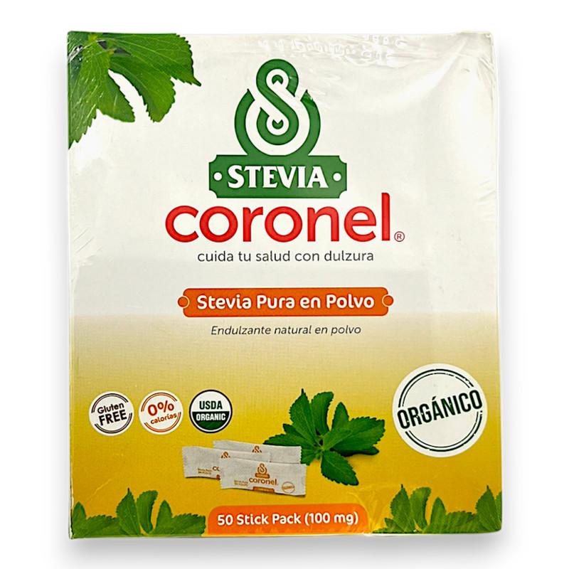 STEVIA CORONEL 50 STICK PACK 100MG - STEVIA CORONEL