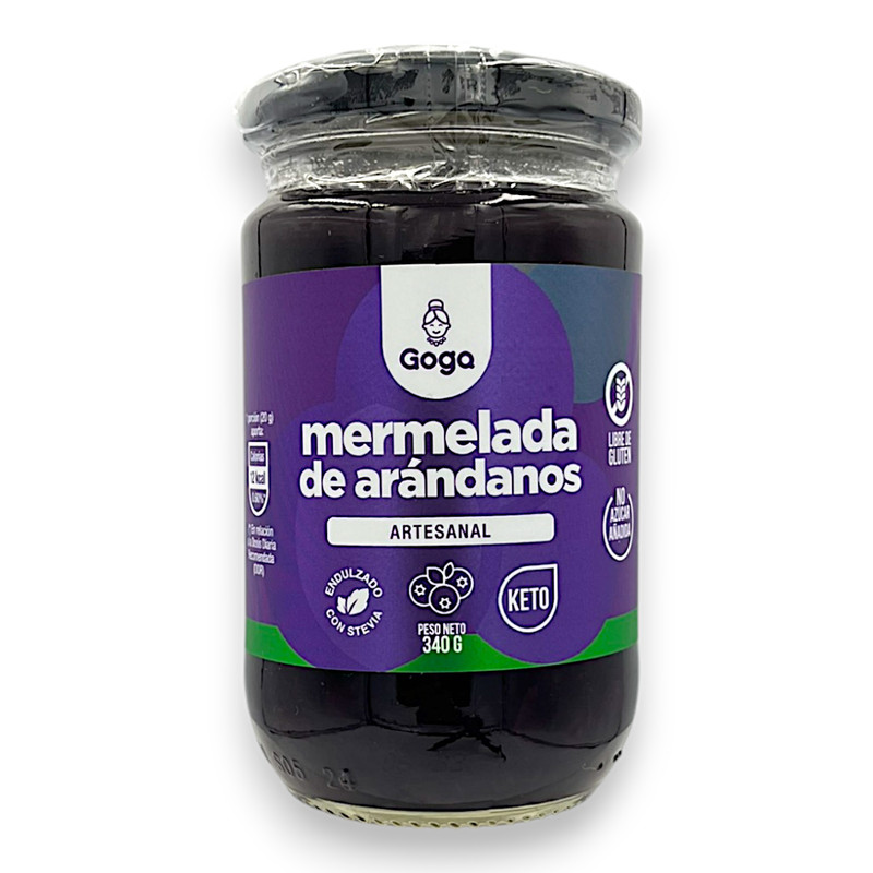 MERMELADA DE ARANDANOS CON STEVIA 340G - GOGA