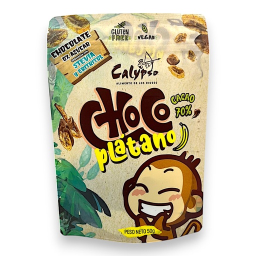 [2644] CHOCOPLATANO 70% STEVIA Y ERITRITOL 50G - CALYPSO