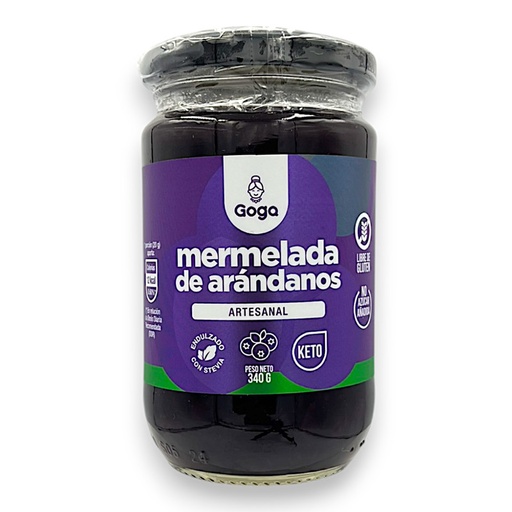 [2768] MERMELADA DE ARANDANOS CON STEVIA 340G - GOGA