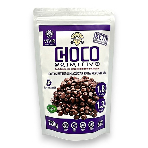 [1738] CHOCO PRIMITIVO CHIPS 220G - VIVIR